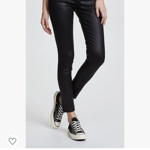 AG Super black Leatherette Skinny Jean